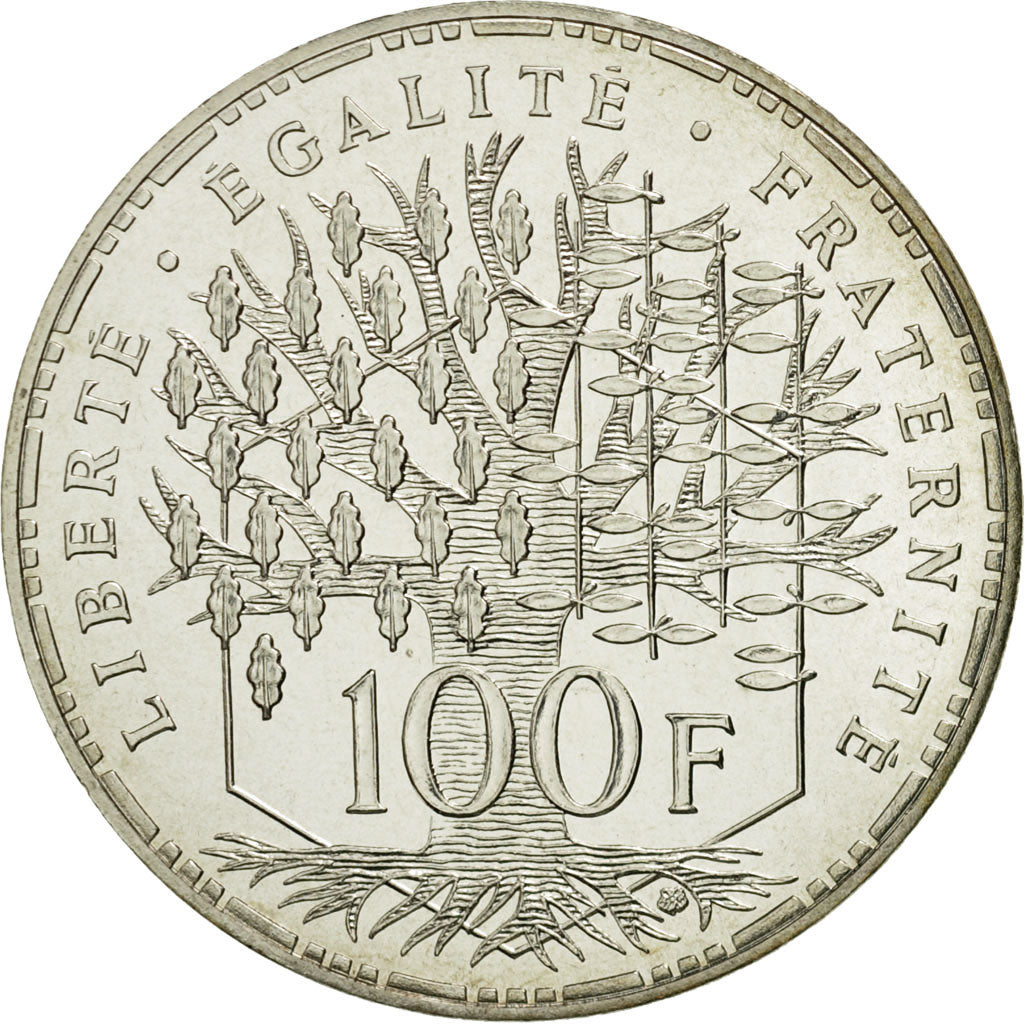 Munten, Frankrijk, Panthéon, 100 Francs, 1990, Paris, FDC, Zilver, KM:951.1