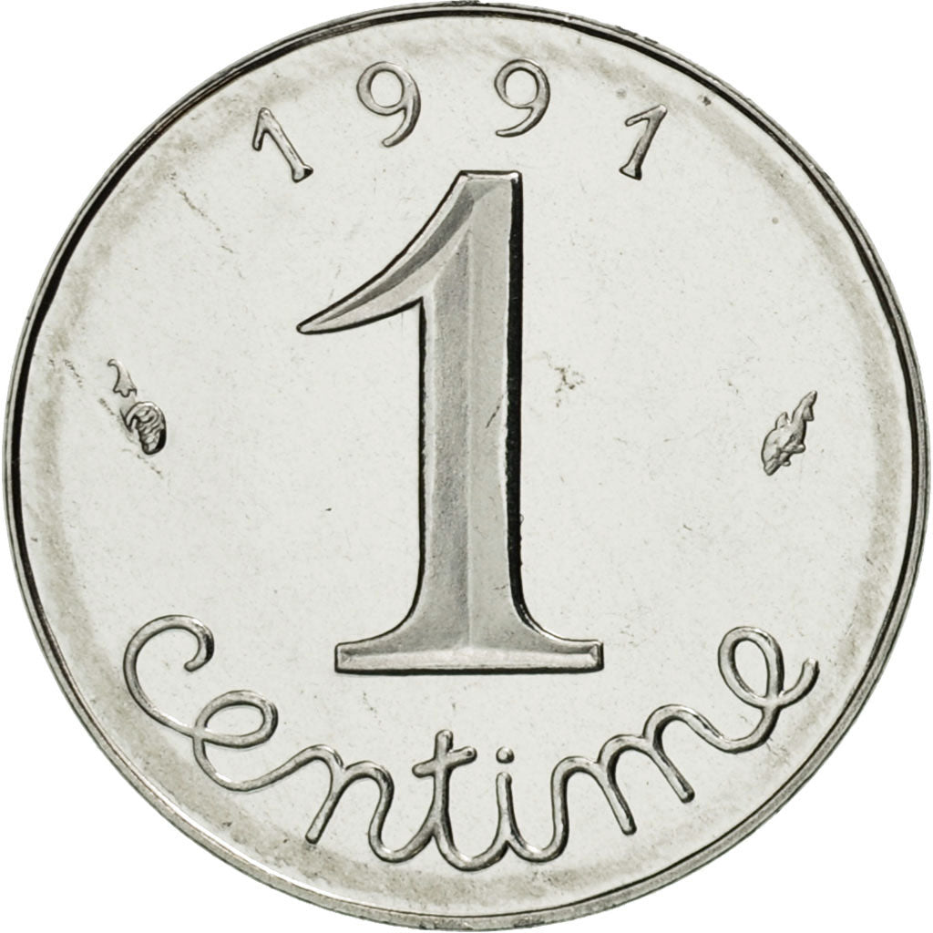 Monnaie, France, Épi, Centime, 1991, Paris, FDC, Stainless Steel, KM:928