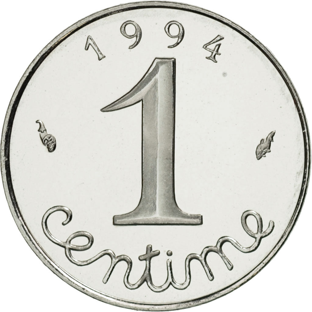 France, Épi, Centime, 1994, Paris, MS(65-70), Stainless Steel, KM:928