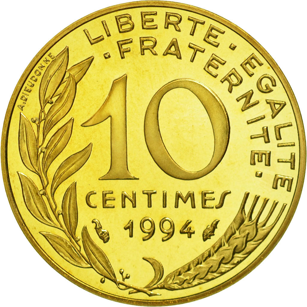 France, Marianne, 10 Centimes, 1994, Paris, MS(65-70), Aluminum-Bronze, KM:929