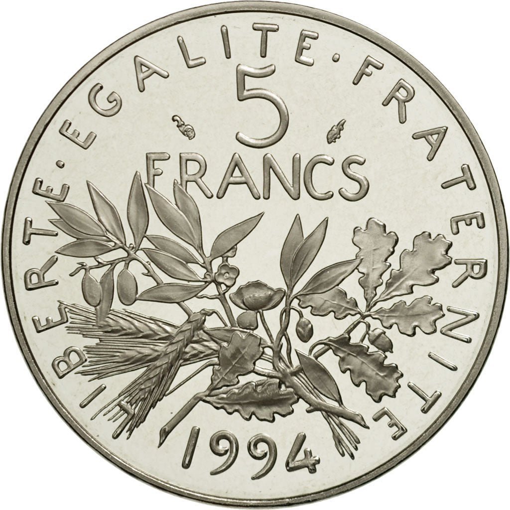 Coin, France, Semeuse, 5 Francs, 1994, Paris, MS(65-70), Nickel Clad