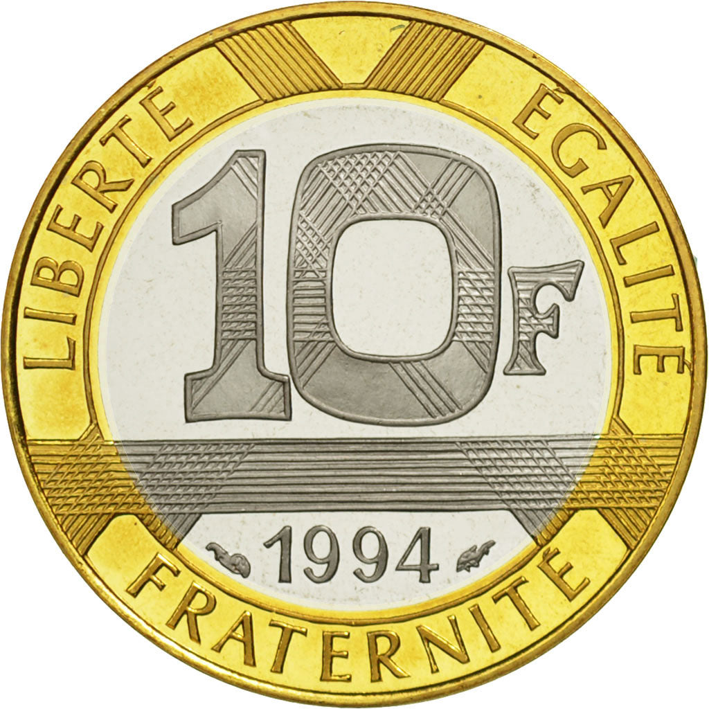 Coin, France, Génie, 10 Francs, 1994, Paris, MS(65-70), Aluminum-Bronze