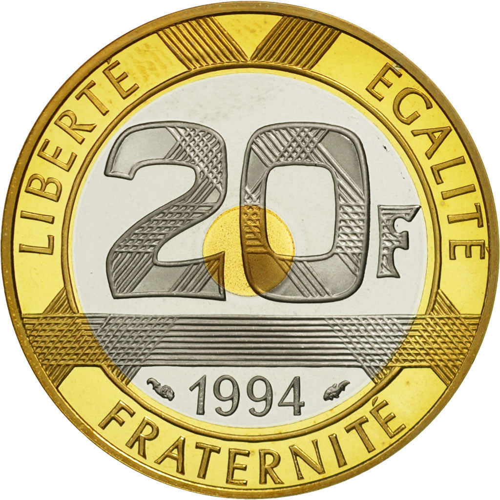Coin, France, Mont Saint Michel, 20 Francs, 1994, Paris, MS(65-70)