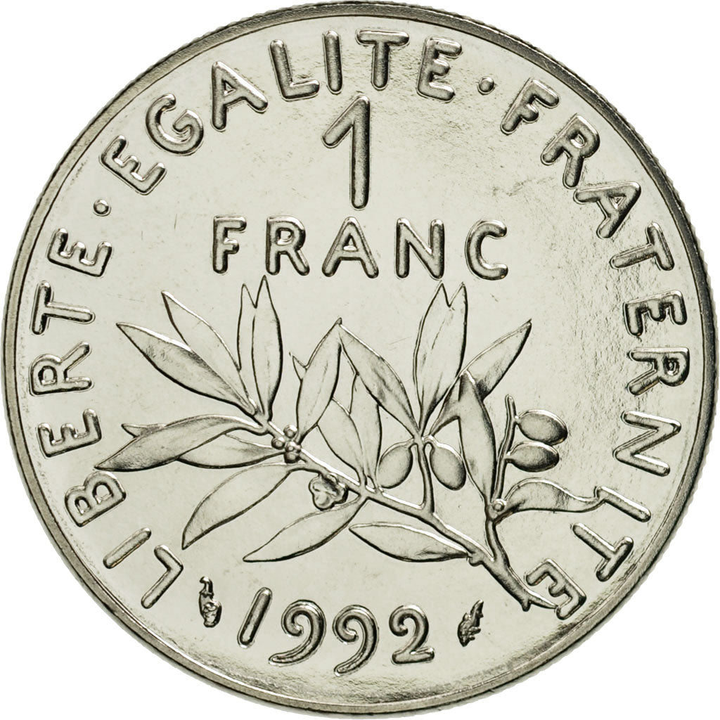 Francia, Semeuse, Franc, 1992, Paris, FDC, Níquel, KM:925.1, Gadoury:474