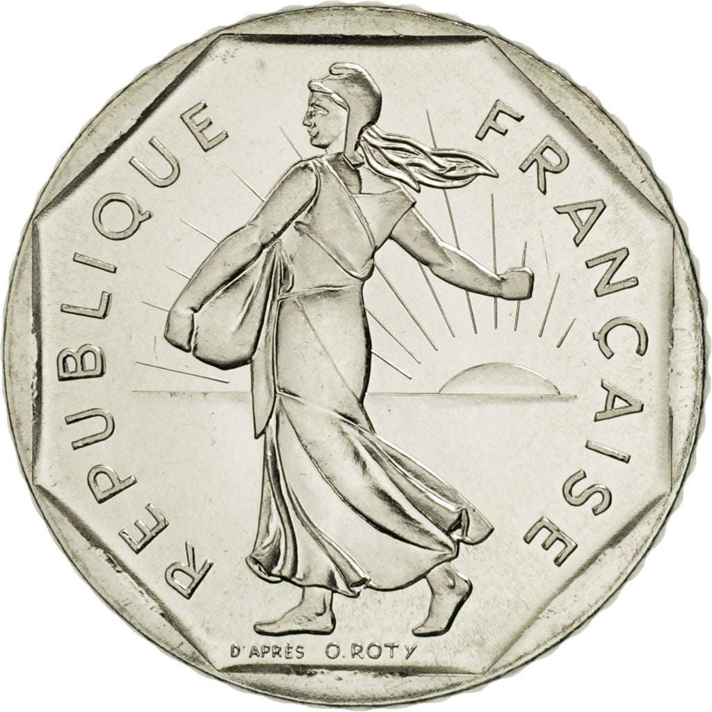Munten, Frankrijk, Semeuse, 2 Francs, 1992, Paris, FDC, Nickel, KM:942.2