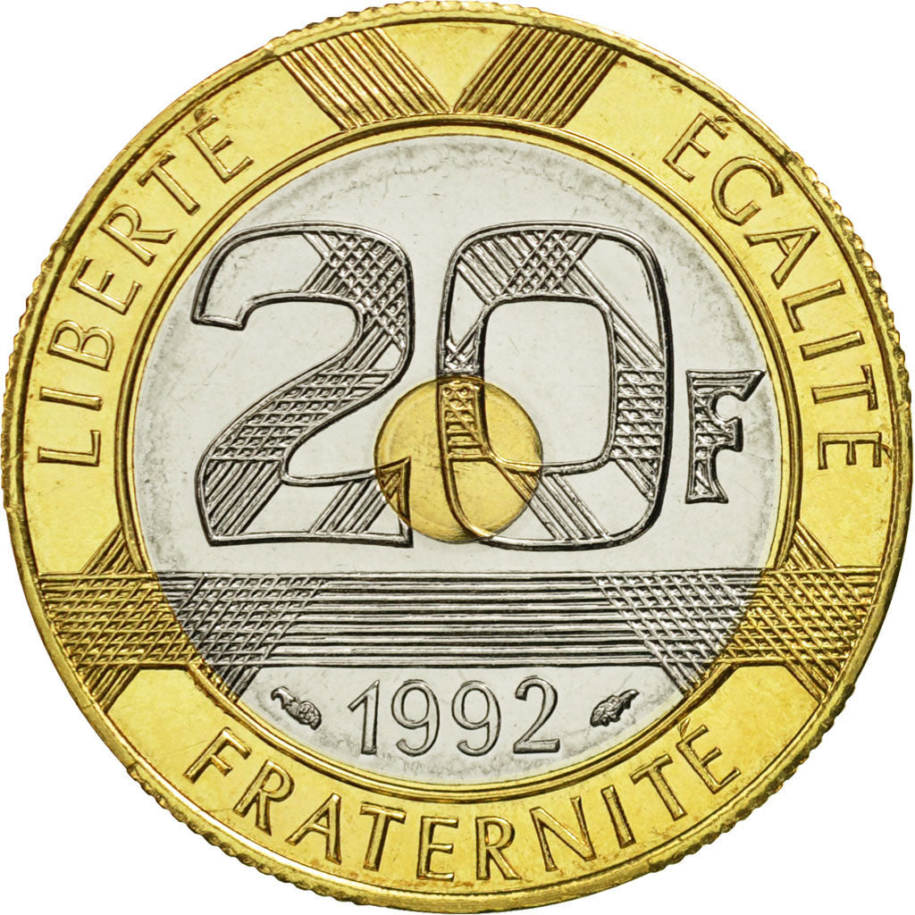 Coin, France, Mont Saint Michel, 20 Francs, 1992, Paris, MS(65-70)
