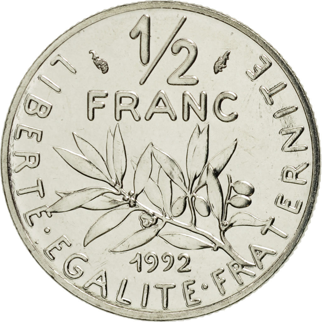 Monnaie, France, Semeuse, 1/2 Franc, 1992, Paris, FDC, Nickel, KM:931.1