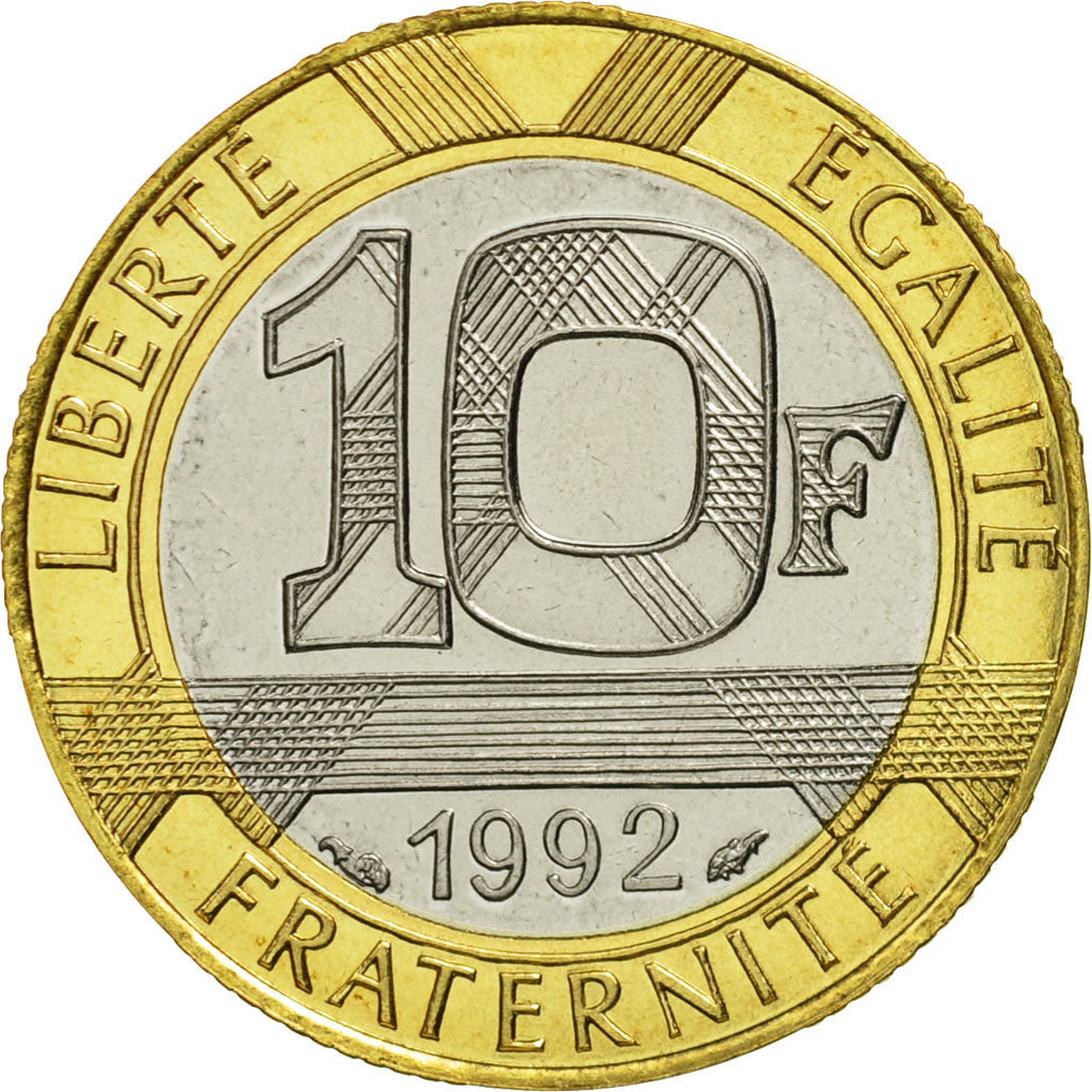 France, Génie, 10 Francs, 1992, Paris, MS(65-70), Bi-Metallic, KM:964.1