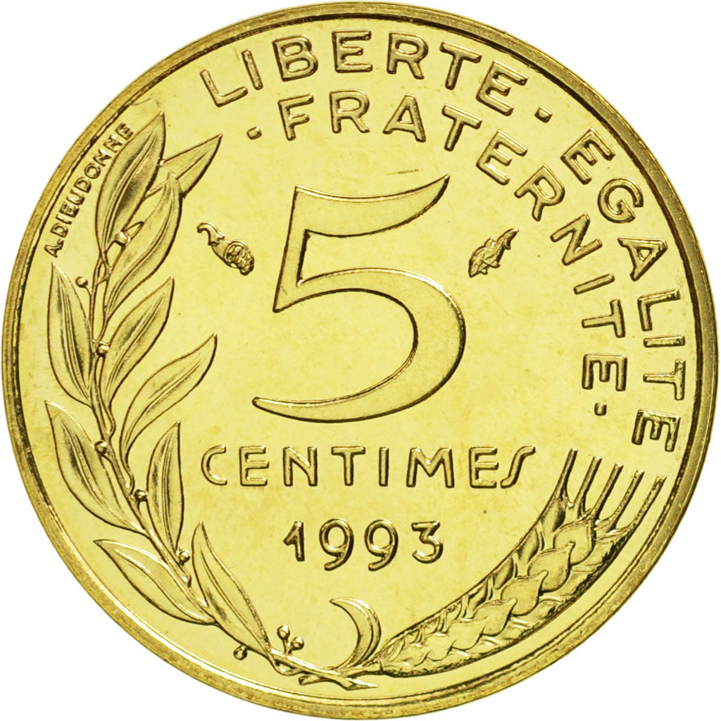 France, Marianne, 5 Centimes, 1993, Paris, FDC, Aluminum-Bronze, KM:933