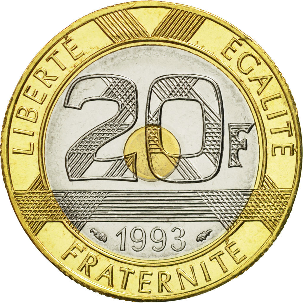 Coin, France, Mont Saint Michel, 20 Francs, 1993, Paris, MS(65-70)