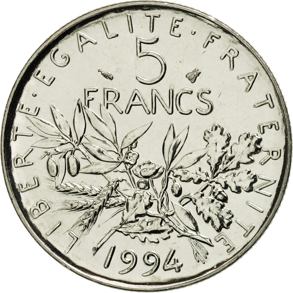 Coin, France, Semeuse, 5 Francs, 1994, Paris, MS(65-70), Nickel Clad