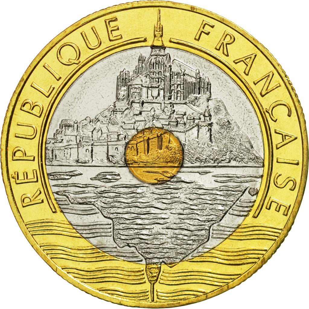 France, Mont Saint Michel, 20 Francs, 1994, Paris, MS(65-70), Tri-Metallic