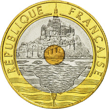 France, Mont Saint Michel, 20 Francs, 1994, Paris, MS(65-70), Tri-Metallic
