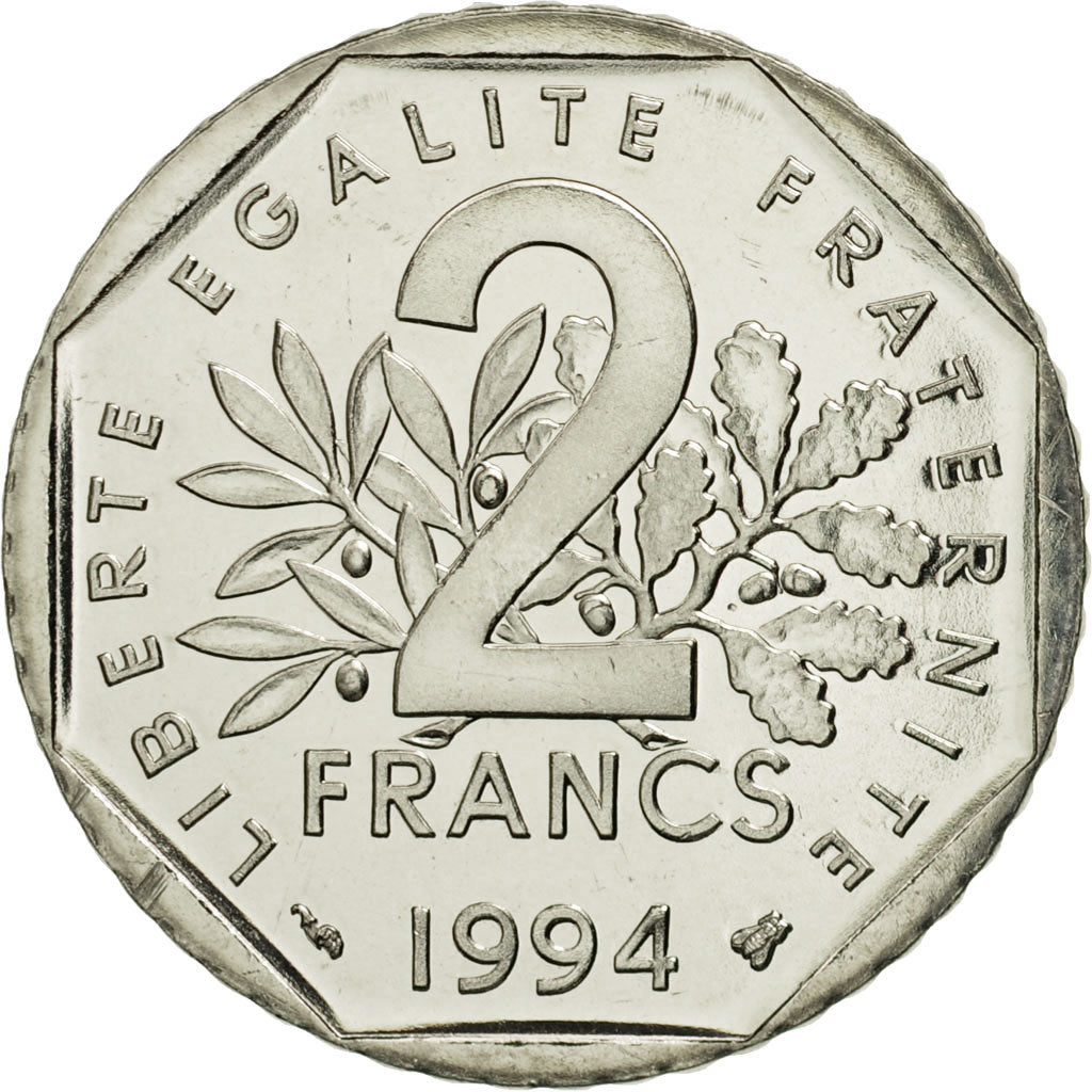 Coin, France, Semeuse, 2 Francs, 1994, Paris, MS(65-70), Nickel, KM:942.1