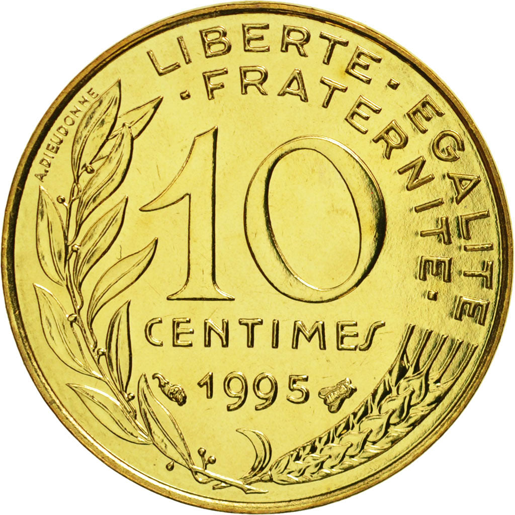 Münze, Frankreich, Marianne, 10 Centimes, 1995, Paris, STGL, Aluminum-Bronze