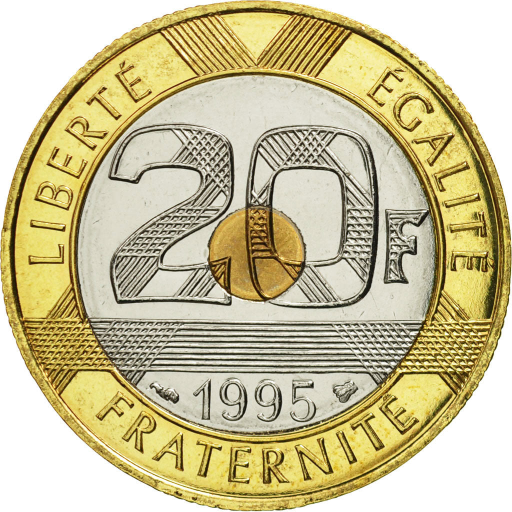 Monnaie, France, Mont Saint Michel, 20 Francs, 1995, Paris, FDC, Tri-Metallic