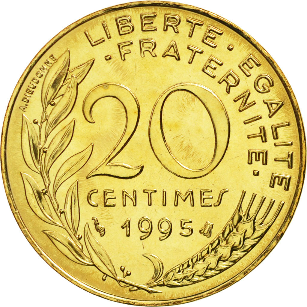 Monnaie, France, Marianne, 20 Centimes, 1995, Paris, FDC, Aluminum-Bronze