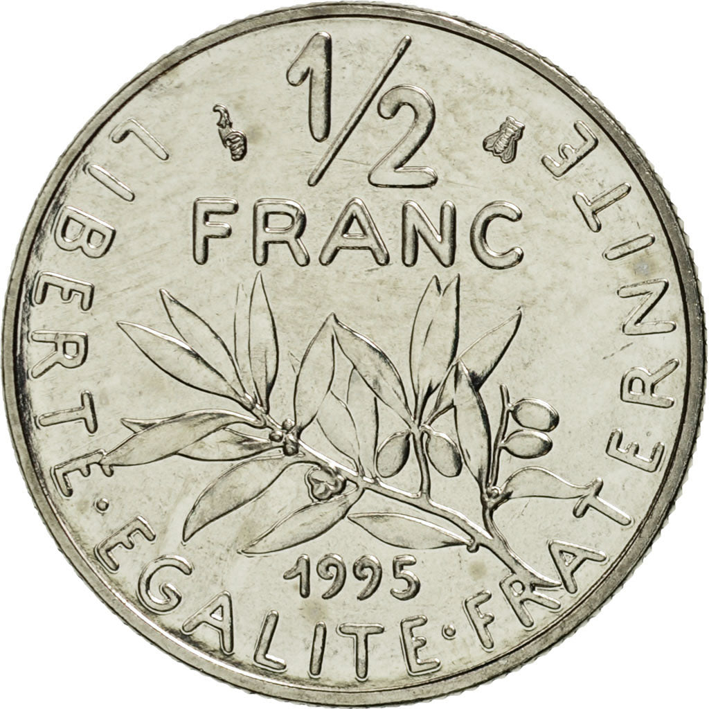 Coin, France, Semeuse, 1/2 Franc, 1995, Paris, MS(65-70), Nickel, KM:931.1