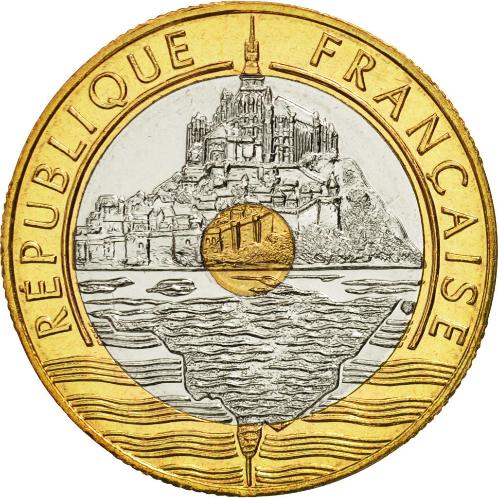 Monnaie, France, Mont Saint Michel, 20 Francs, 1995, Paris, FDC, Tri-Metallic