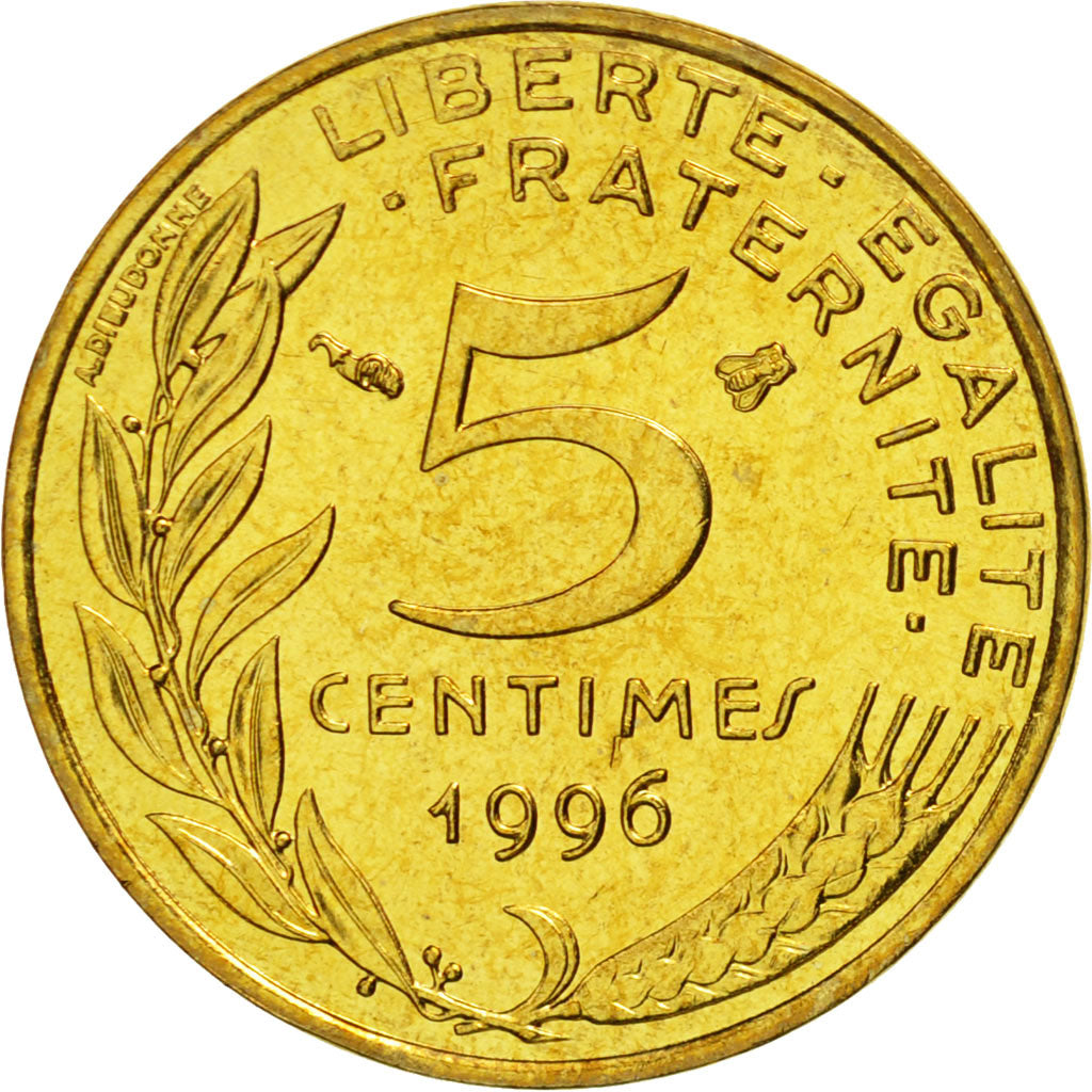 France, Marianne, 5 Centimes, 1996, Paris, MS(65-70), Aluminum-Bronze, KM:933