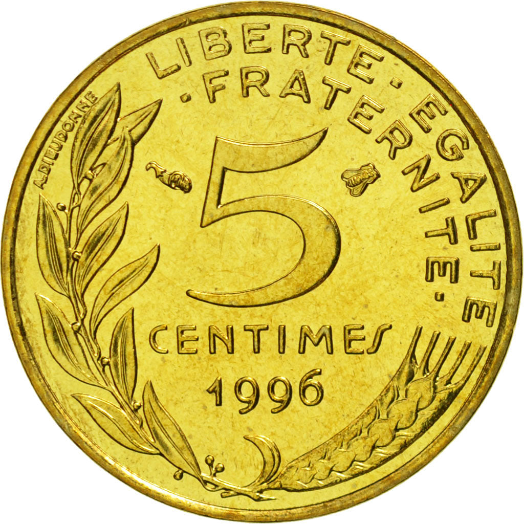 Münze, Frankreich, Marianne, 5 Centimes, 1996, Paris, STGL, Aluminum-Bronze