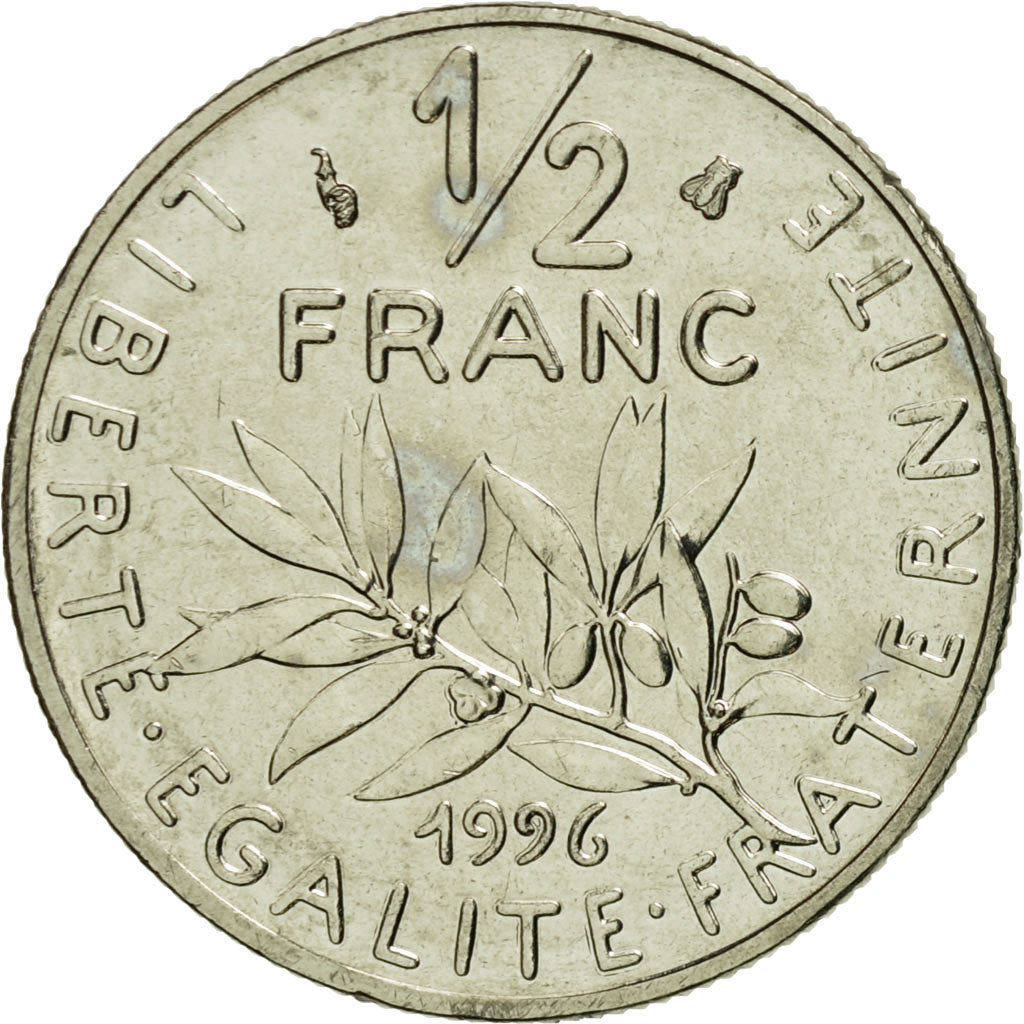 Moneta, Francia, Semeuse, 1/2 Franc, 1996, Paris, FDC, Nichel, KM:931.1