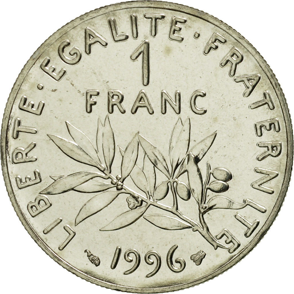Coin, France, Semeuse, Franc, 1996, Paris, MS(65-70), Nickel, KM:925.1