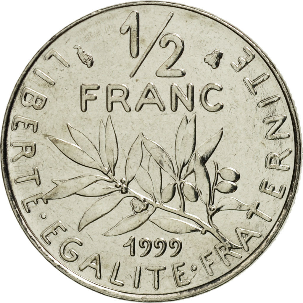 Monnaie, France, Semeuse, 1/2 Franc, 1999, Paris, FDC, Nickel, KM:931.1