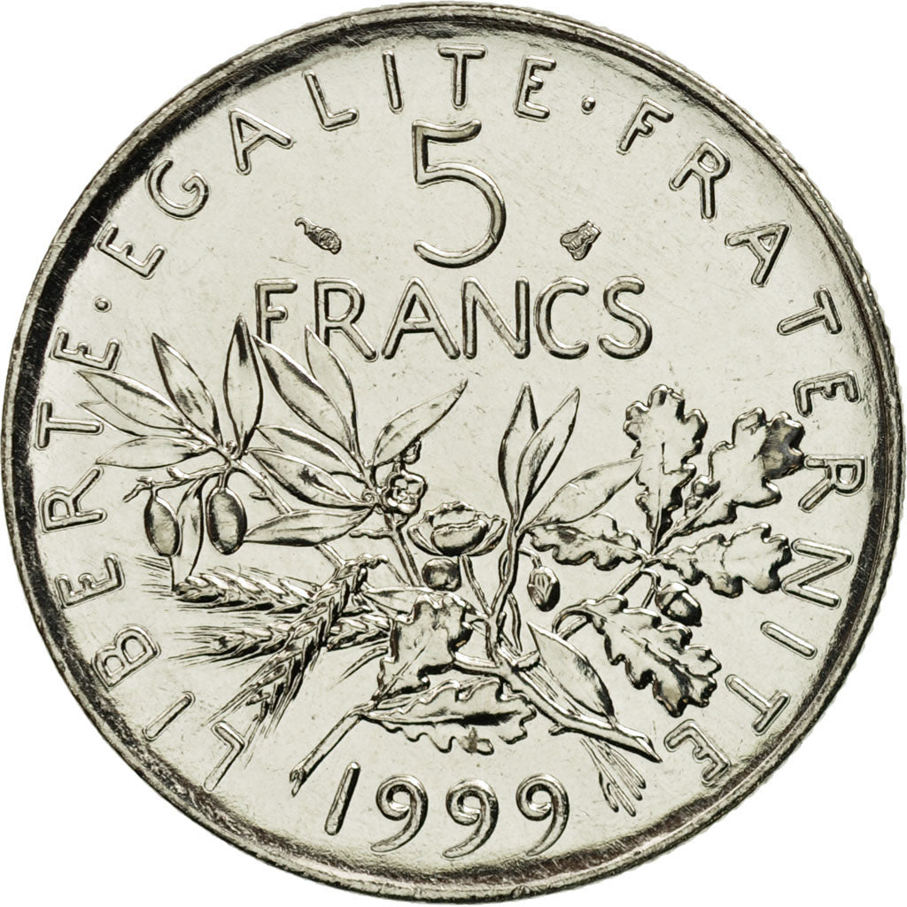 Coin, France, Semeuse, 5 Francs, 1999, Paris, MS(65-70), Nickel Clad