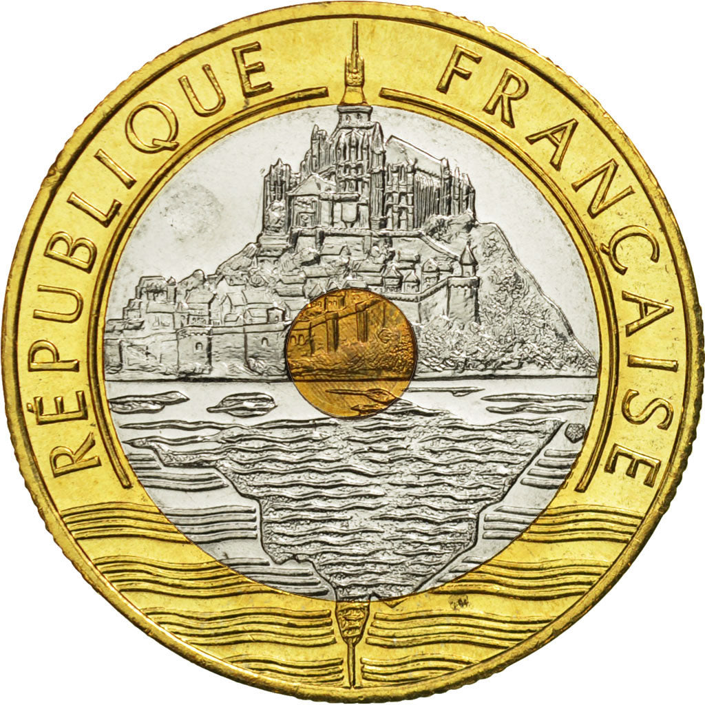 Monnaie, France, Mont Saint Michel, 20 Francs, 1999, Paris, FDC, Tri-Metallic