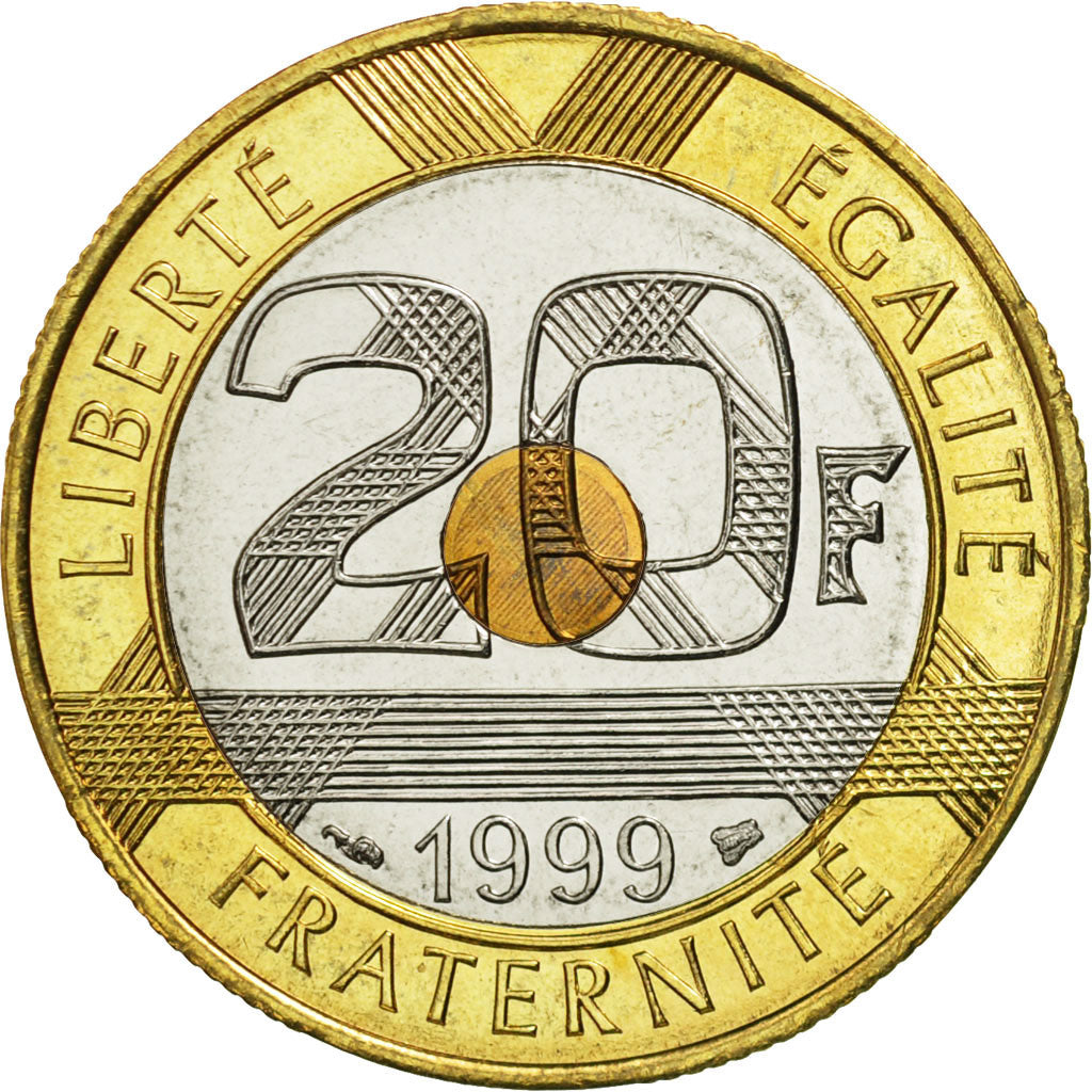 Monnaie, France, Mont Saint Michel, 20 Francs, 1999, Paris, FDC, Tri-Metallic