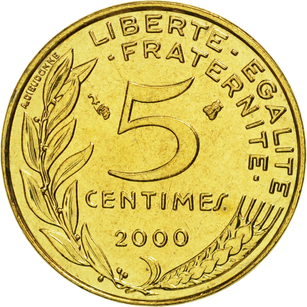 France, Marianne, 5 Centimes, 2000, Paris, MS(65-70), Aluminum-Bronze, KM:933
