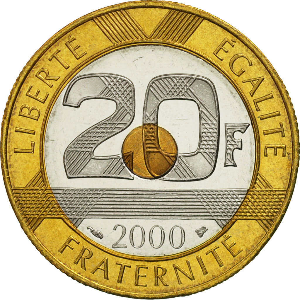 Coin, France, Mont Saint Michel, 20 Francs, 2000, Paris, MS(65-70)