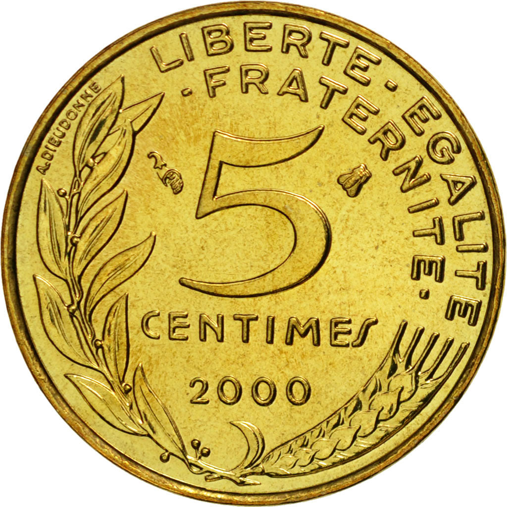 Coin, France, Marianne, 5 Centimes, 2000, Paris, MS(65-70), Aluminum-Bronze