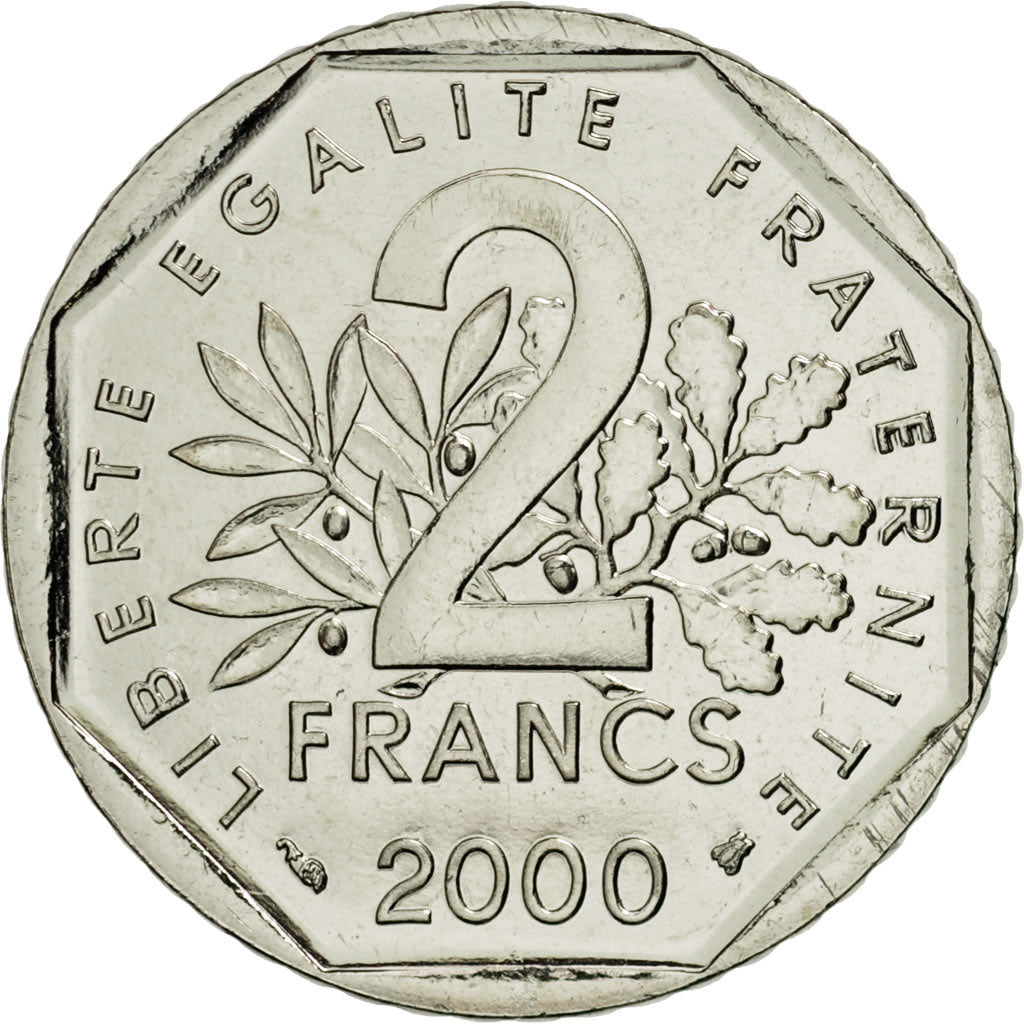 Münze, Frankreich, Semeuse, 2 Francs, 2000, Paris, STGL, Nickel, KM:942.1