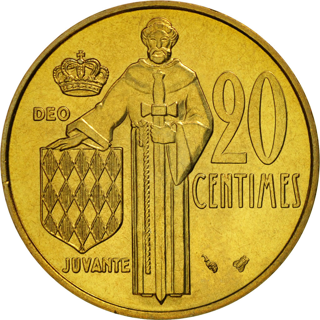 Coin, Monaco, Rainier III, 20 Centimes, 1995, Paris, MS(65-70), Aluminum-Bronze