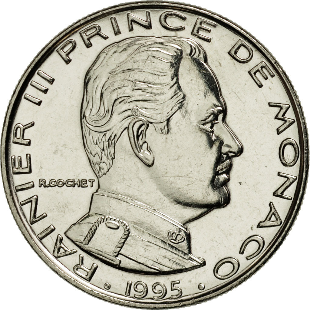 Coin, Monaco, Rainier III, Franc, 1995, Paris, MS(65-70), Nickel, KM:140
