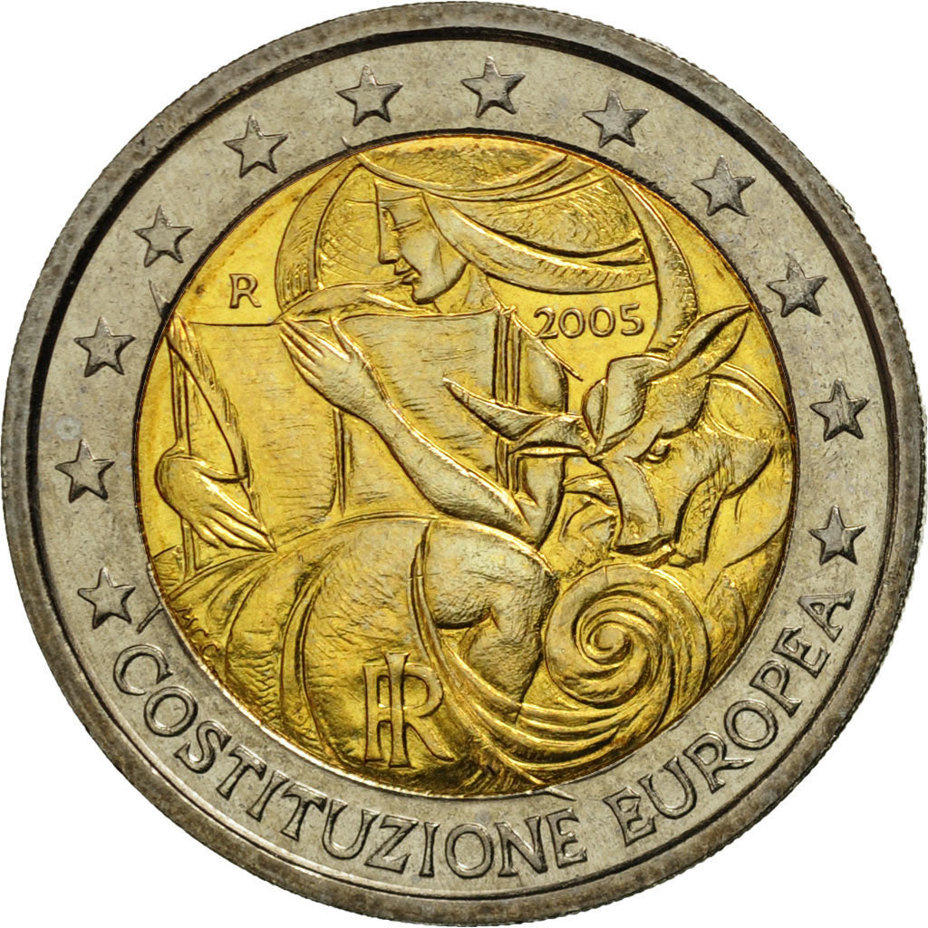 Italie, 2 Euro, Costituzione Europea, 2005, SPL, Bi-Metallic