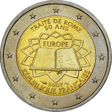 Coin, France, 2 Euro, Traité de Rome 50 ans, 2007, MS(63), Bi-Metallic