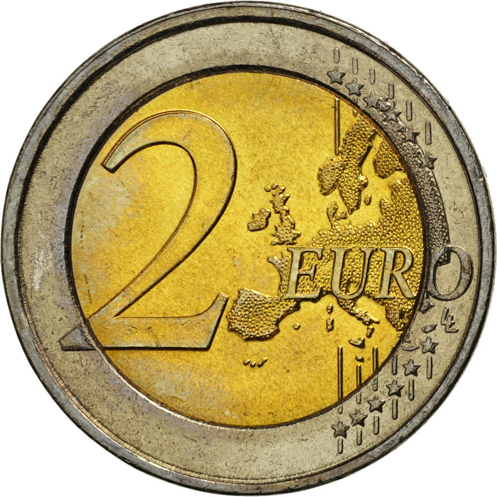 Greece, 2 Euro, Traité de Rome 50 ans, 2007, MS(63), Bi-Metallic