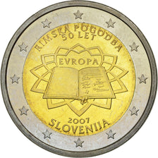 Slovenia, 2 Euro, Traité de Rome 50 ans, 2007, MS(63), Bi-Metallic