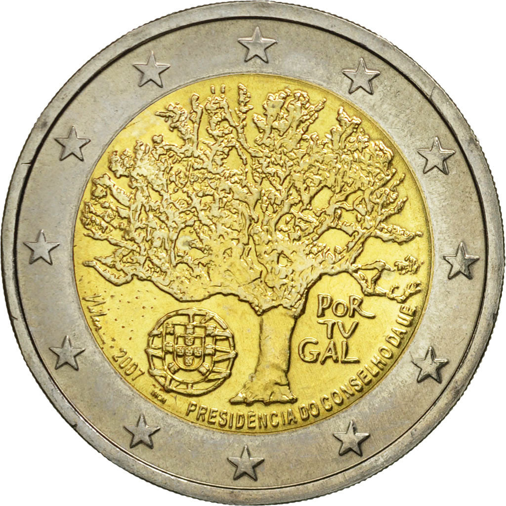 Portugal, 2 Euro, 2007, MS(63), Bi-Metallic
