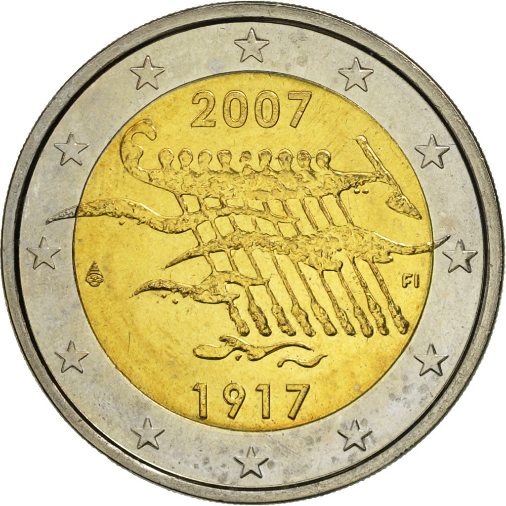 Finland, 2 Euro, Indépendance, 2007, MS(63), Bi-Metallic