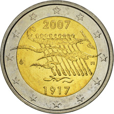 Finland, 2 Euro, Indépendance, 2007, MS(63), Bi-Metallic