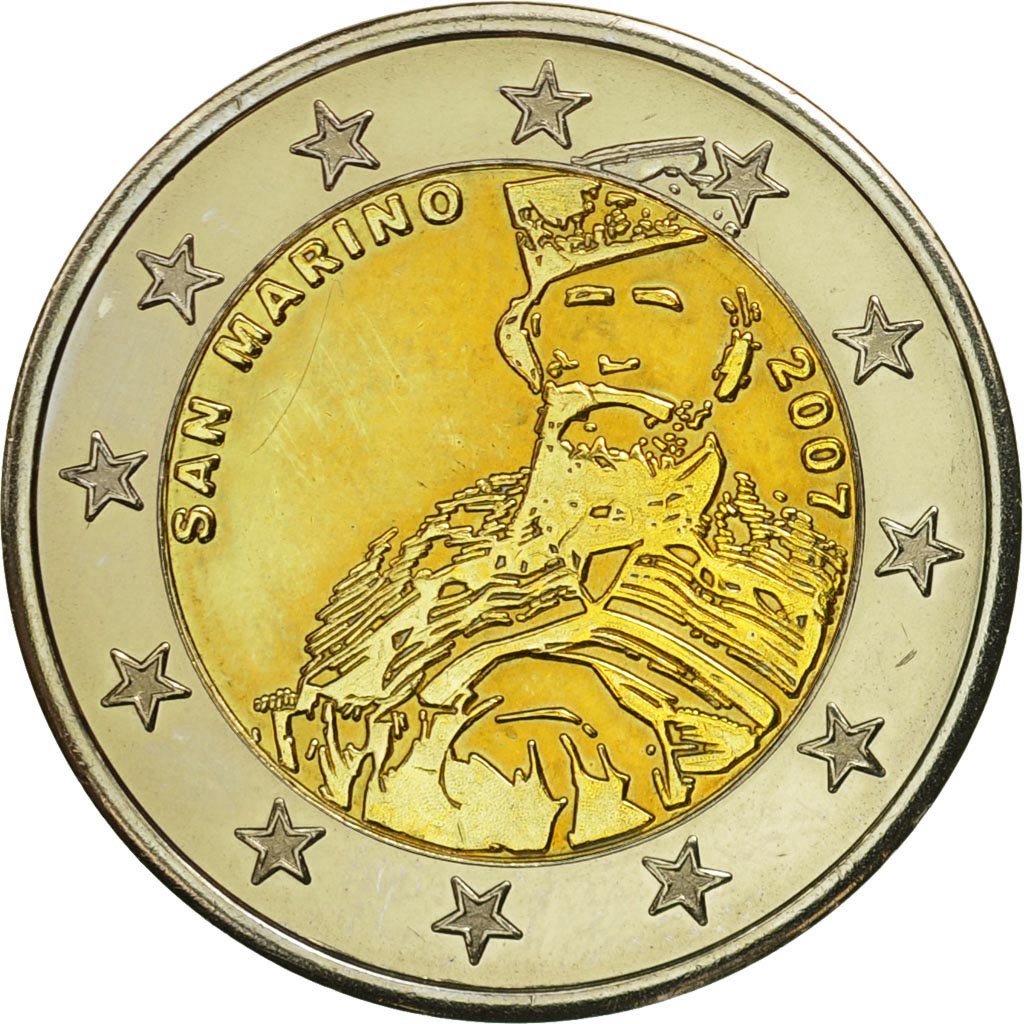 San Marino, 2 Euro, Giuseppe Garibaldi, 2007, MS(63), Bi-Metallic