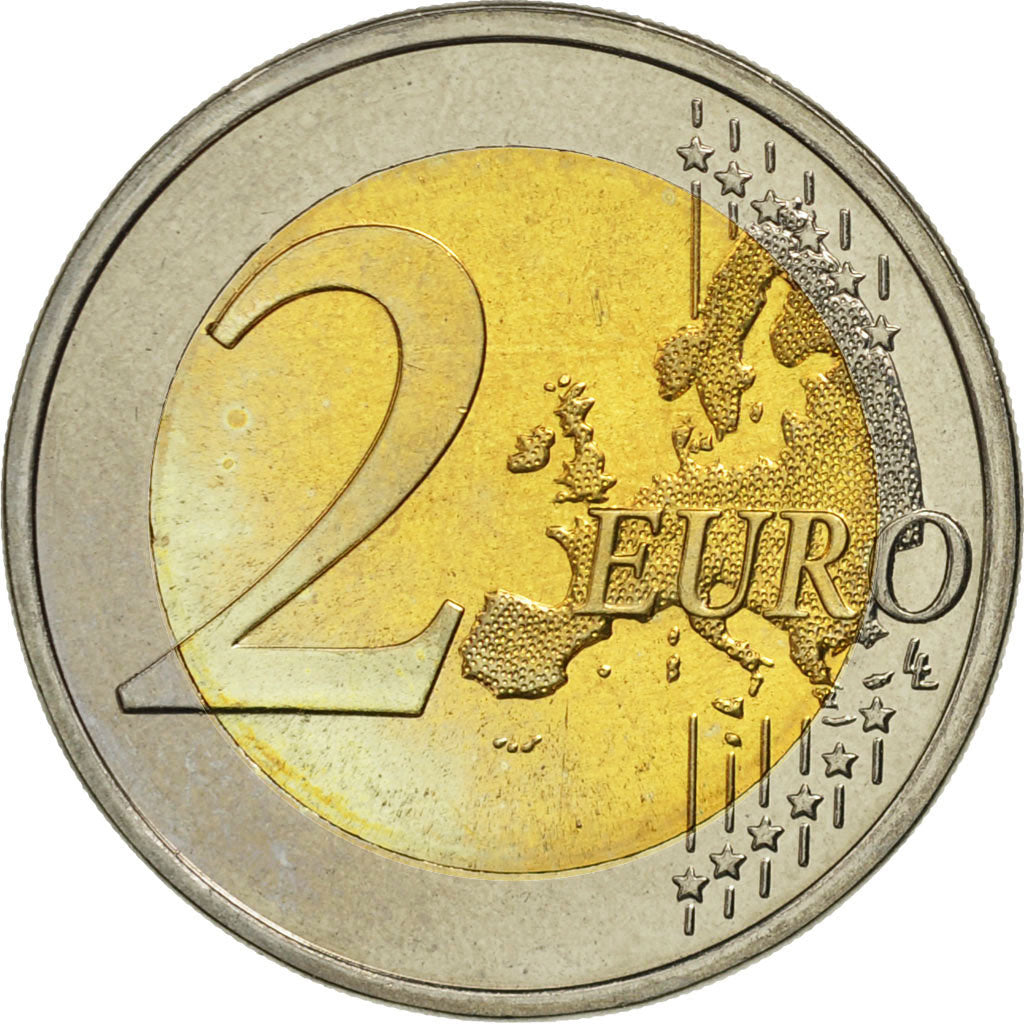 Finland, 2 Euro, 60 ans Déclaration universelle, 2008, MS(63), Bi-Metallic
