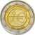 Grecja, 2 Euro, 10 Jahre Euro, 2009, MS(63), Bimetaliczny