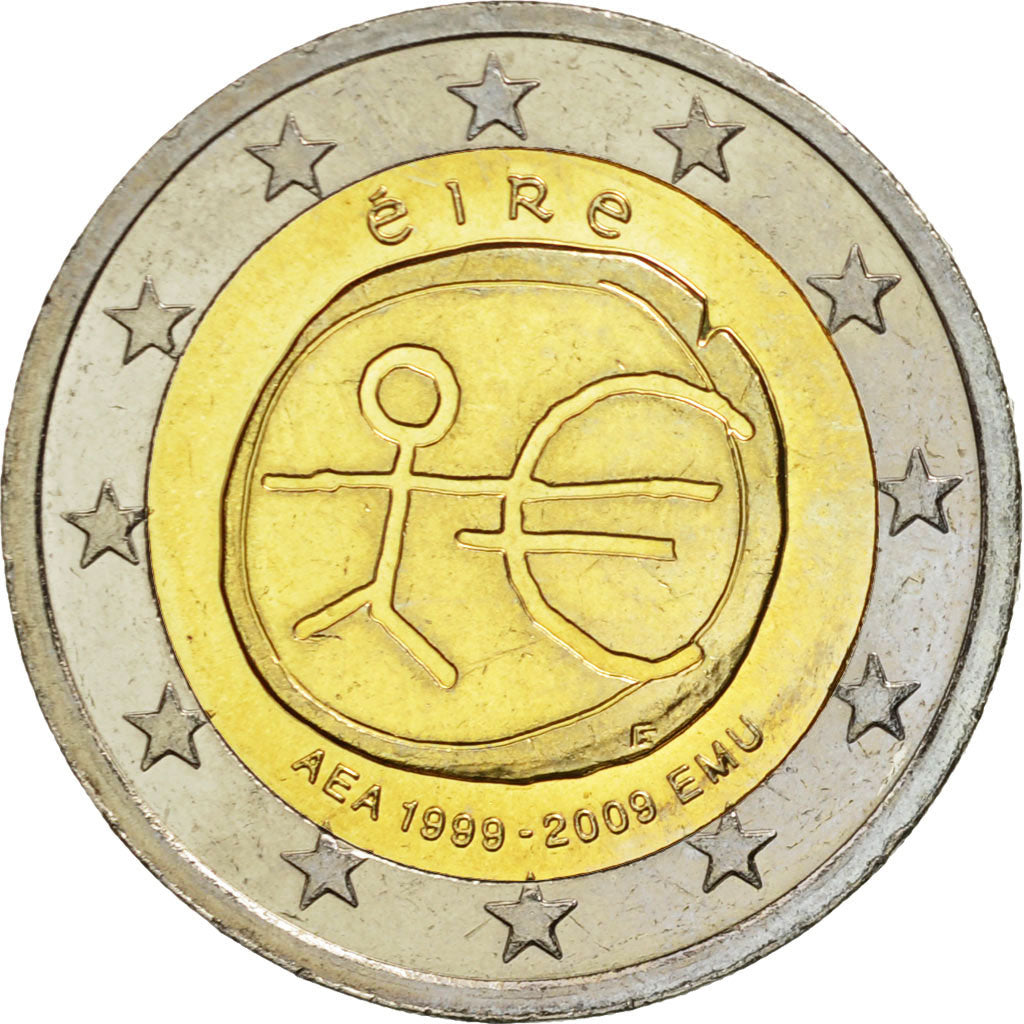 Ireland, 2 Euro, 10 Jahre Euro, 2009, MS(63), Bi-Metallic