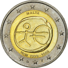Malta, 2 Euro, 10 Jahre Euro, 2009, UNC-, Bi-Metallic