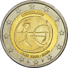 Holandia, 2 Euro, 10 Jahre Euro, 2009, MS(63), Bimetaliczny